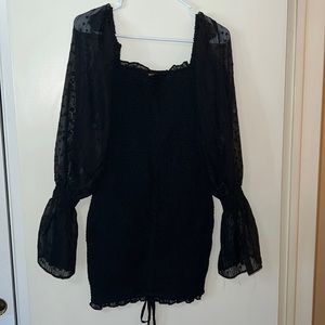 NWOT Black Mini Scrunch Dress
